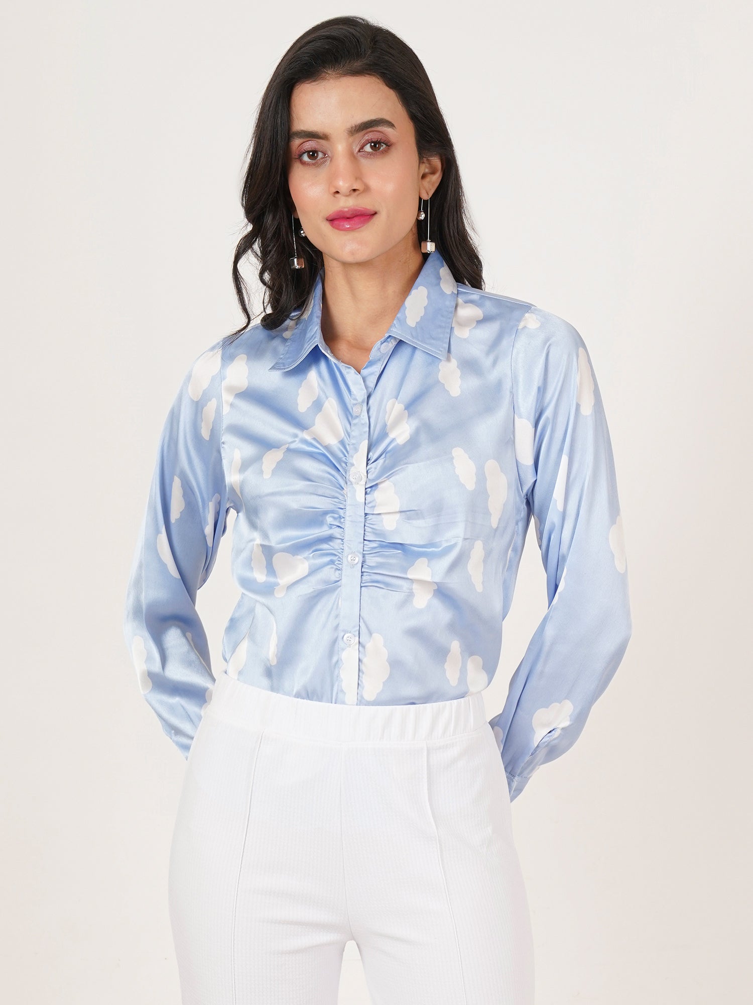 U&F Women Original Slim Fit Opaque Printed Casual Shirt