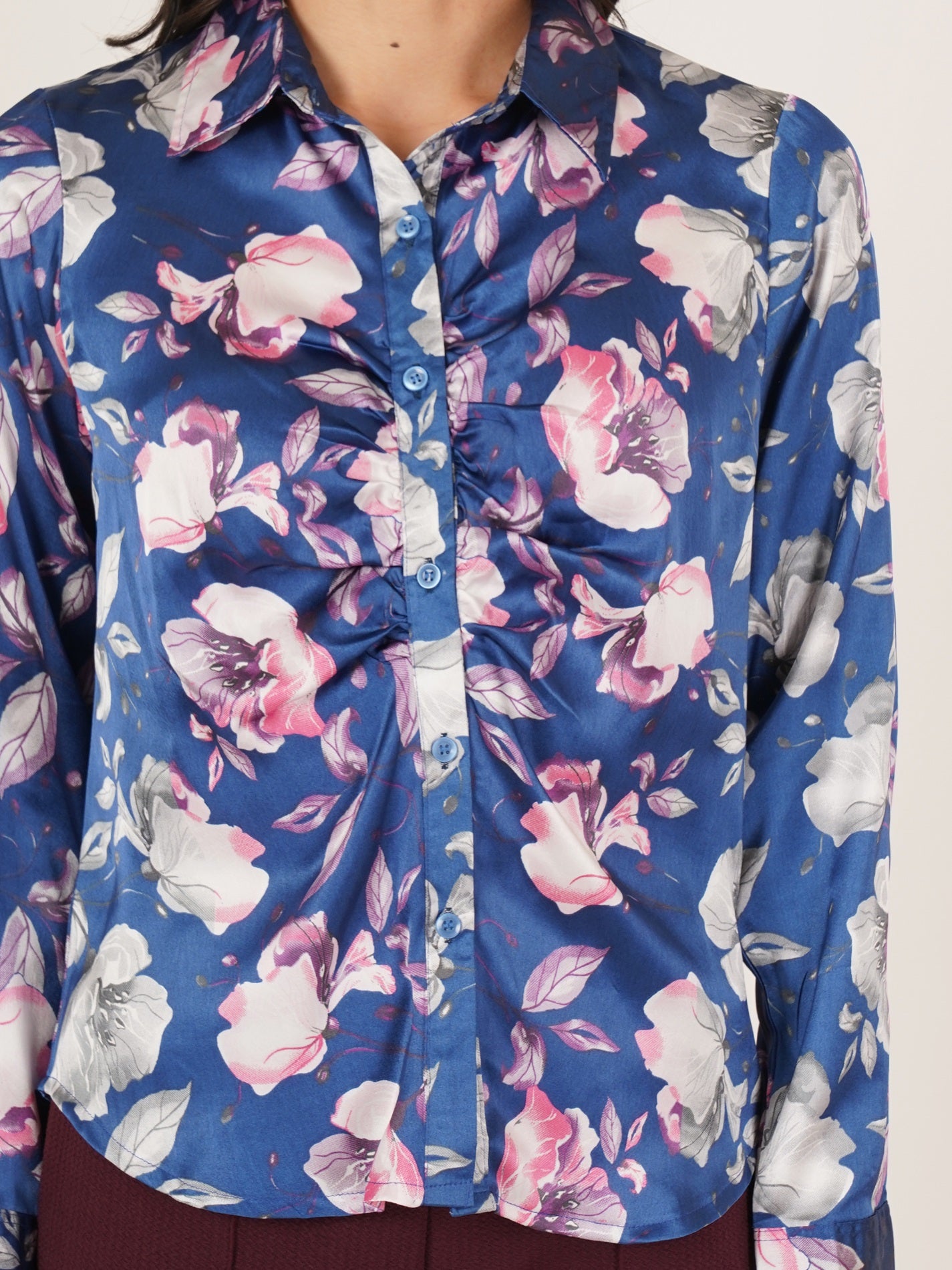 U&F Women Original Slim Fit Floral Opaque Printed Casual Shirt