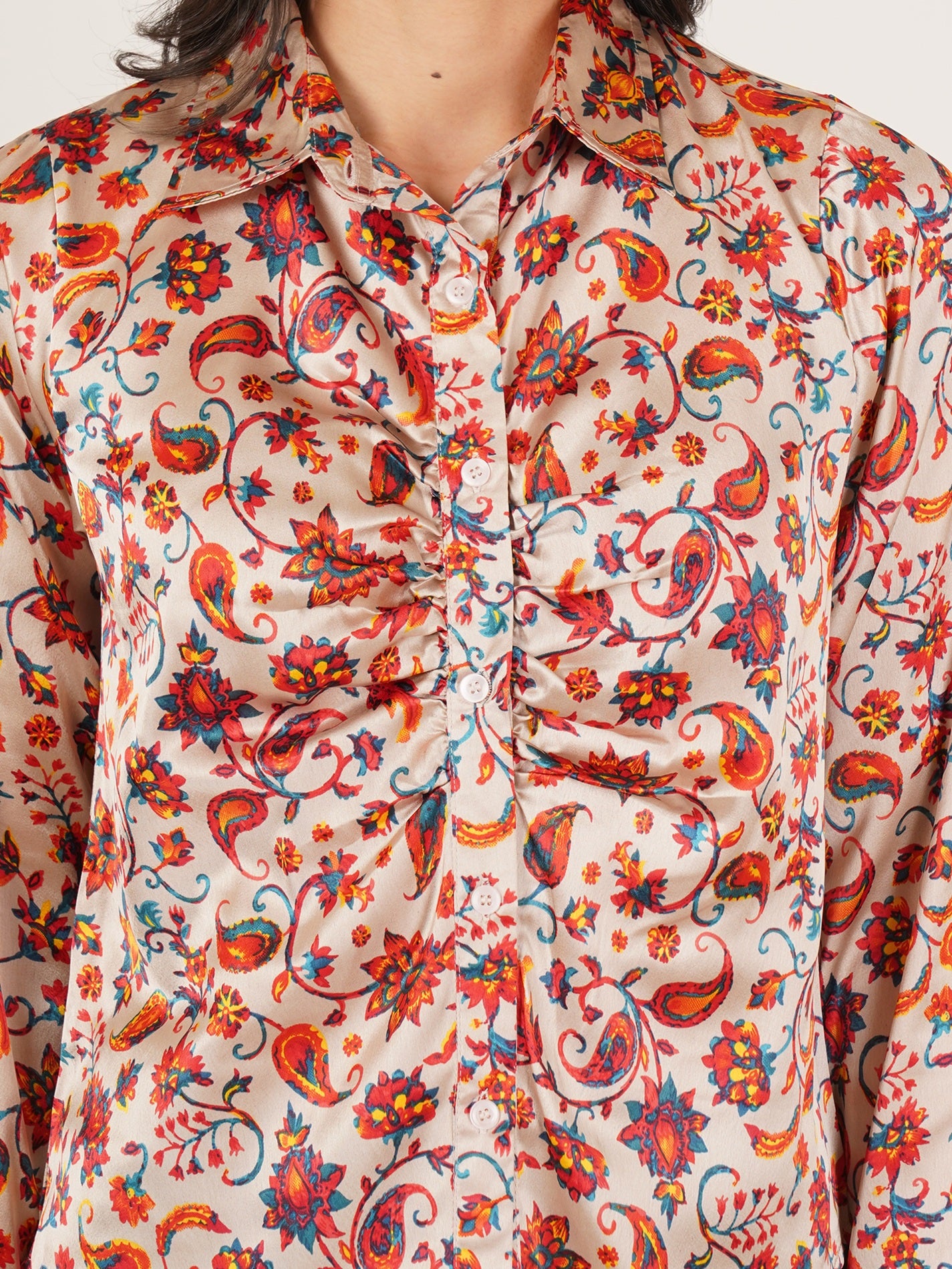 U&F Women Original Slim Fit Floral Opaque Printed Casual Shirt