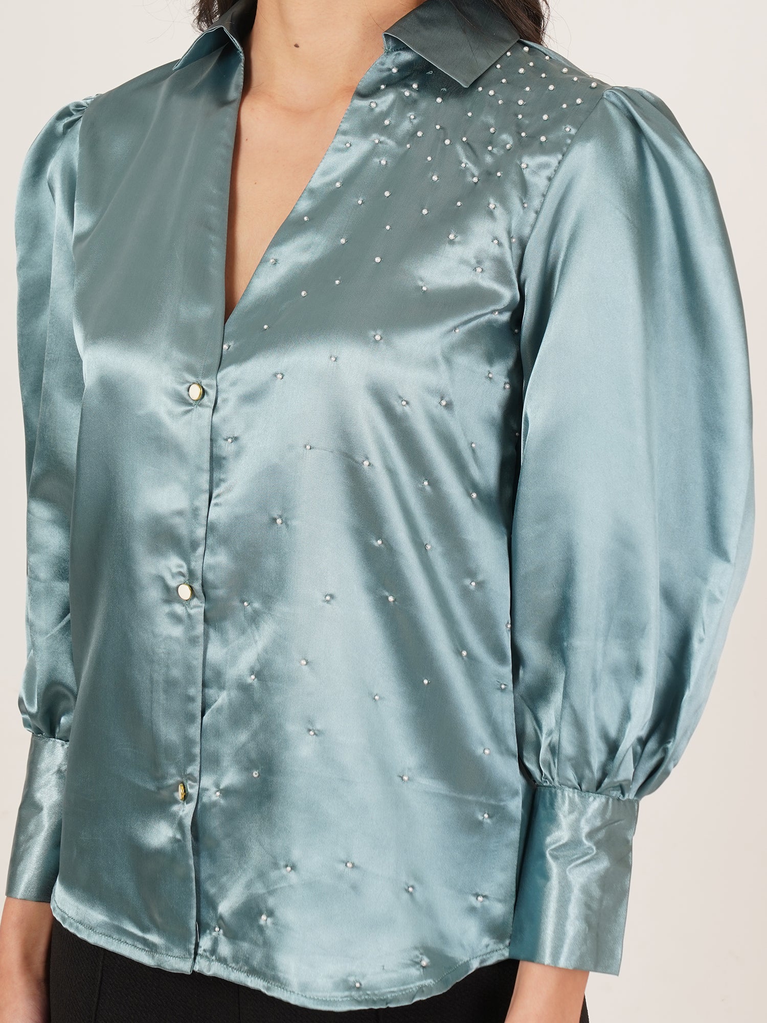 U&F Women Original Slim Fit Opaque Printed Party Shirt