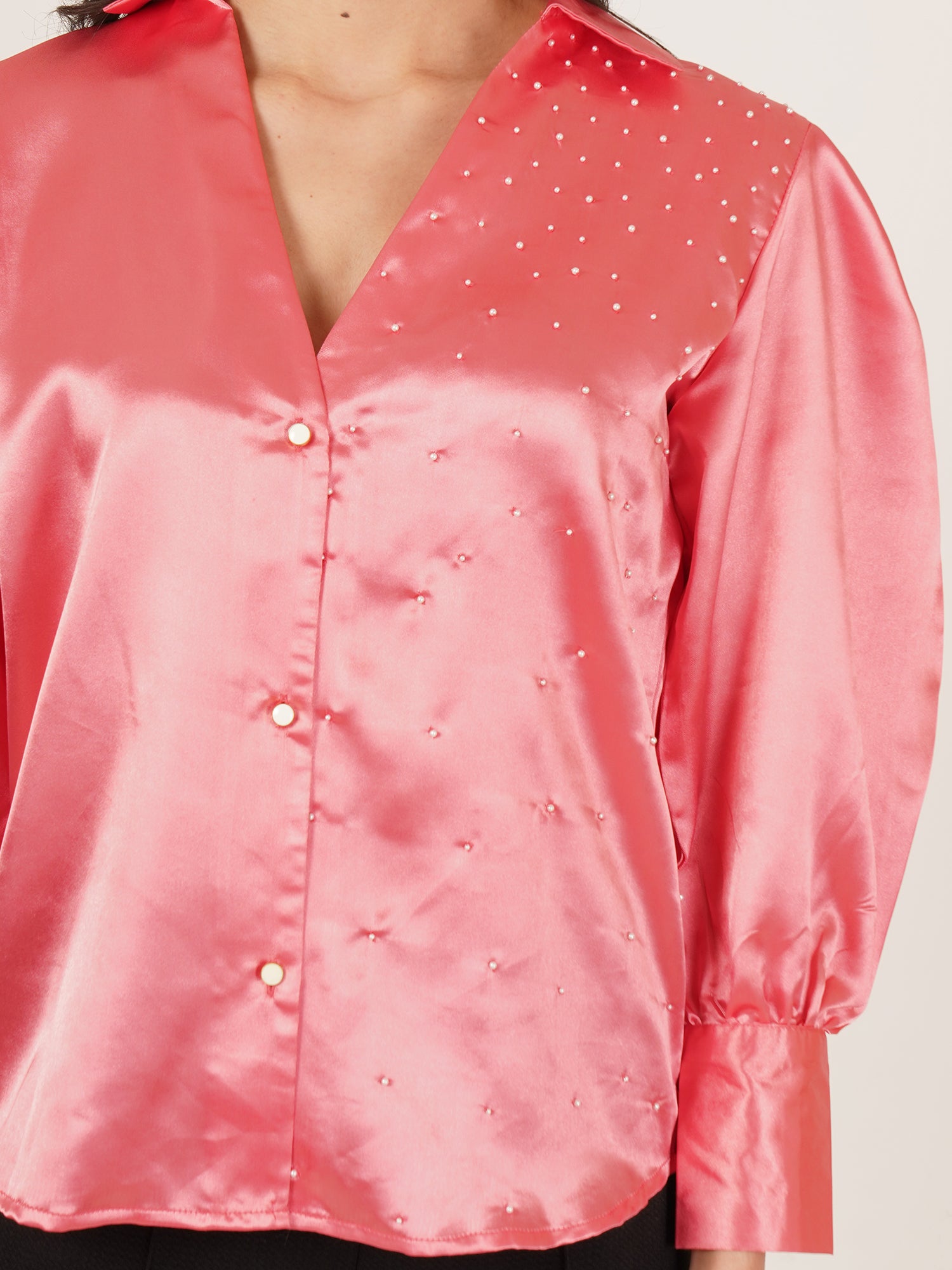 U&F Women Original Slim Fit Opaque Printed Party Shirt