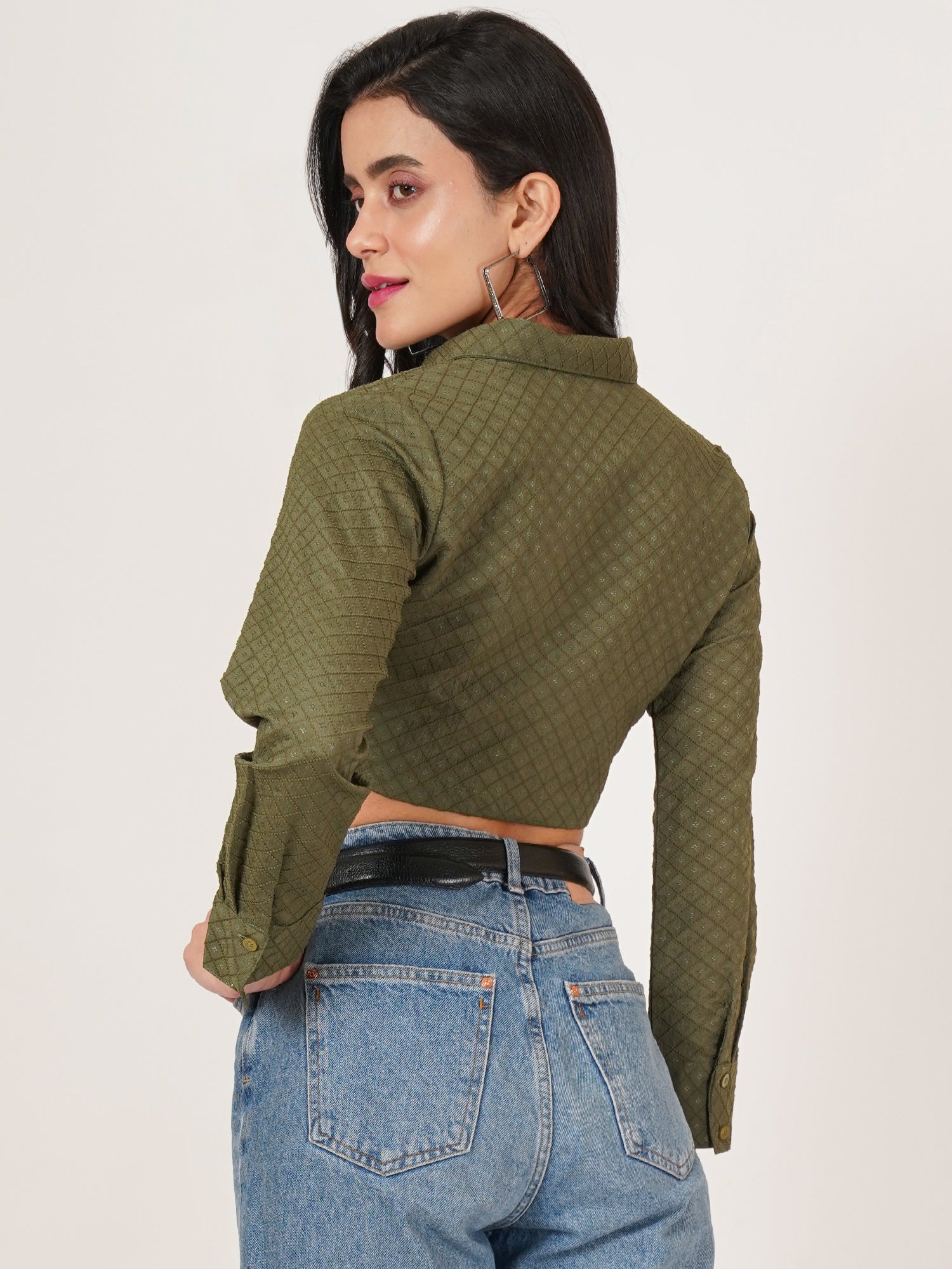 U&F Women Original Slim Fit Opaque Casual Shirt