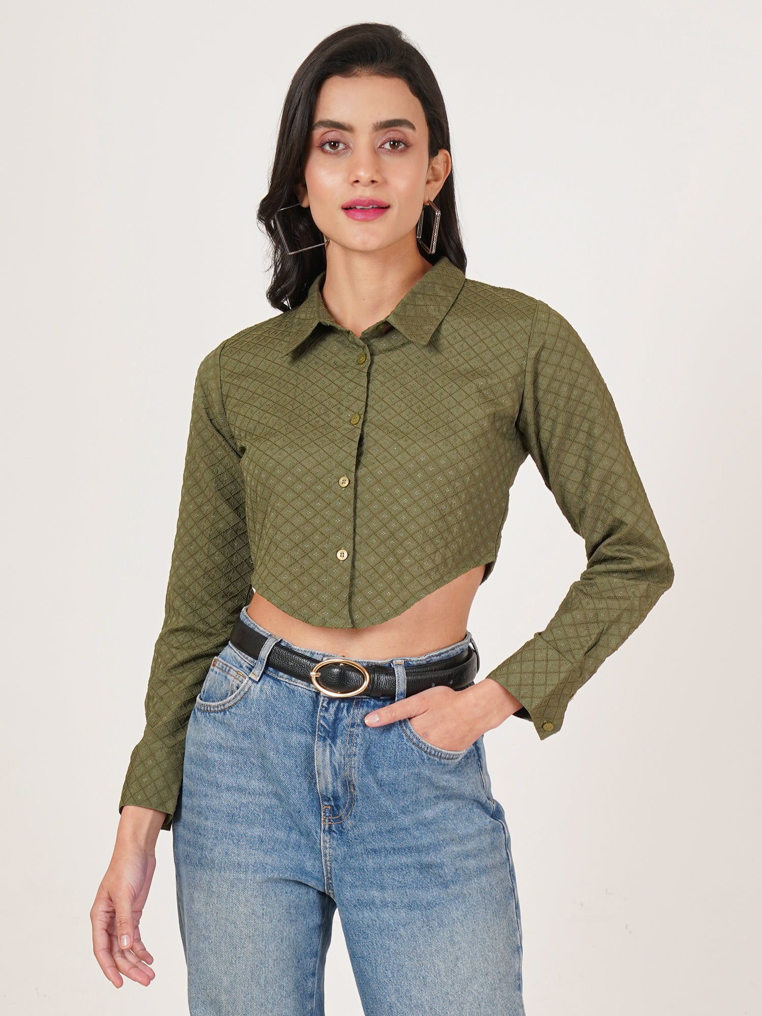 U&F Women Original Slim Fit Opaque Casual Shirt