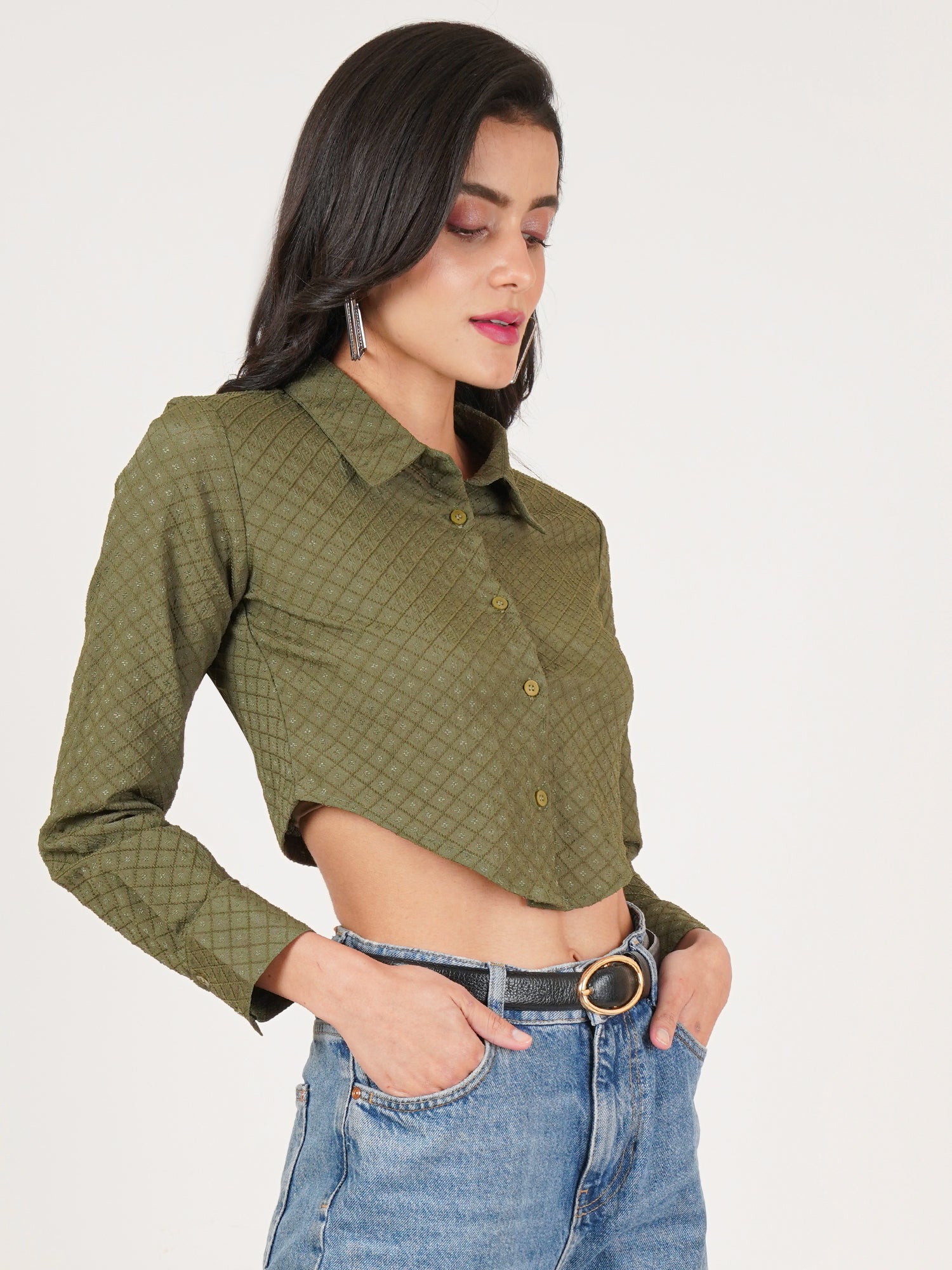 U&F Women Original Slim Fit Opaque Casual Shirt