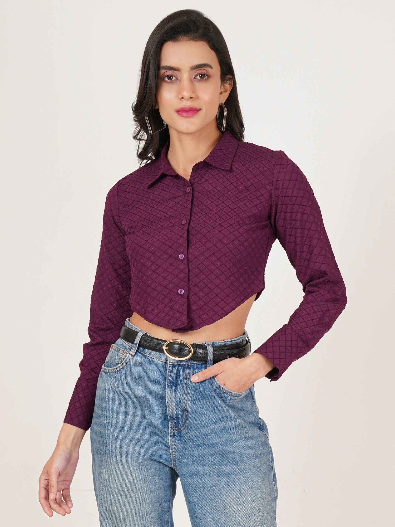 U&F Women Original Slim Fit Opaque Casual Shirt