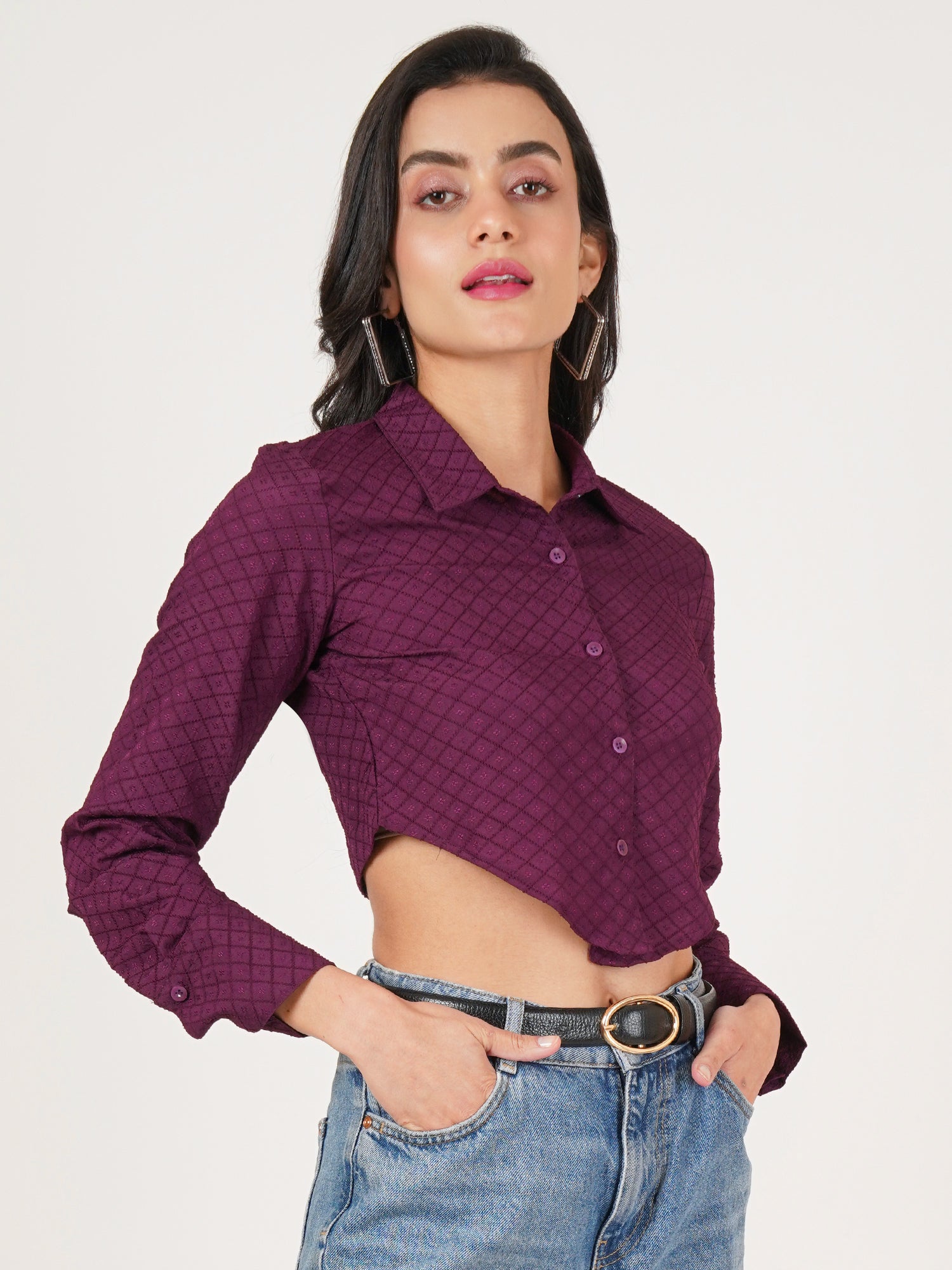 U&F Women Original Slim Fit Opaque Casual Shirt