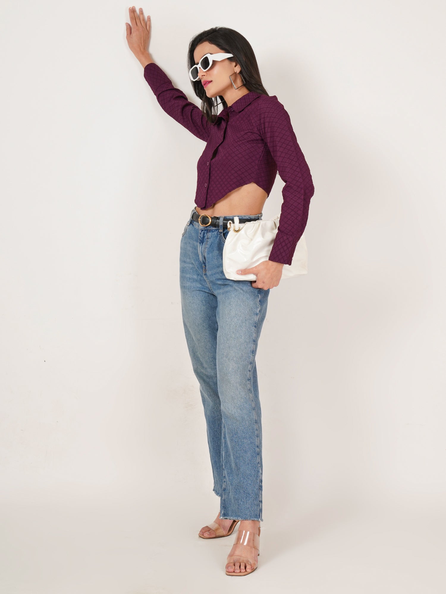 U&F Women Original Slim Fit Opaque Casual Shirt