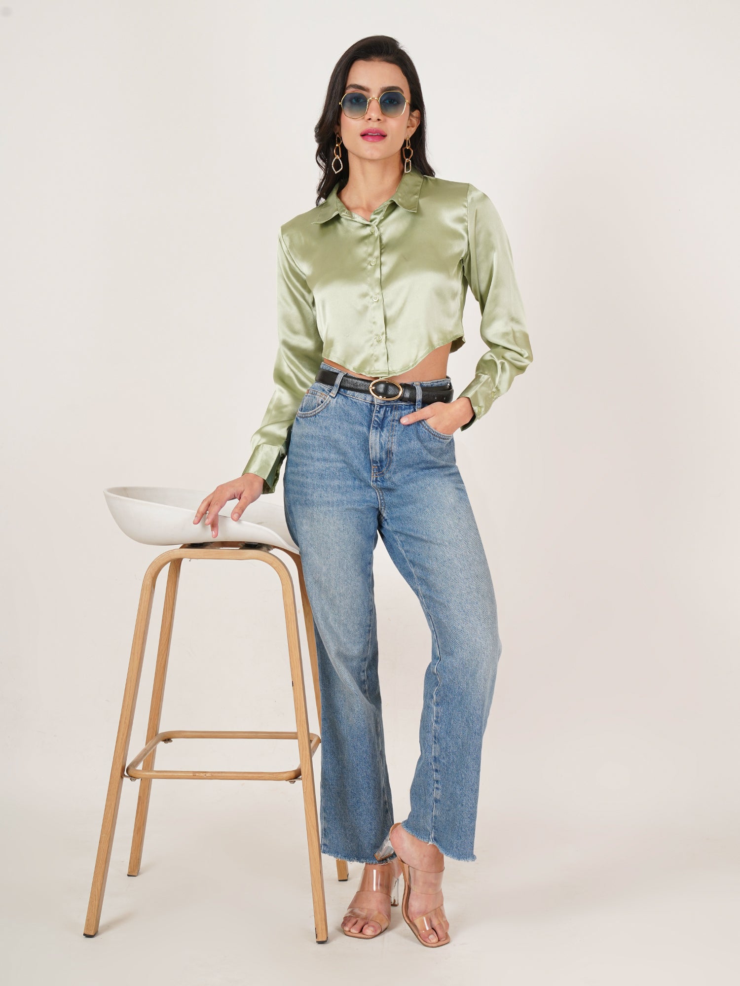 U&F Women Original Slim Fit Opaque Casual Shirt