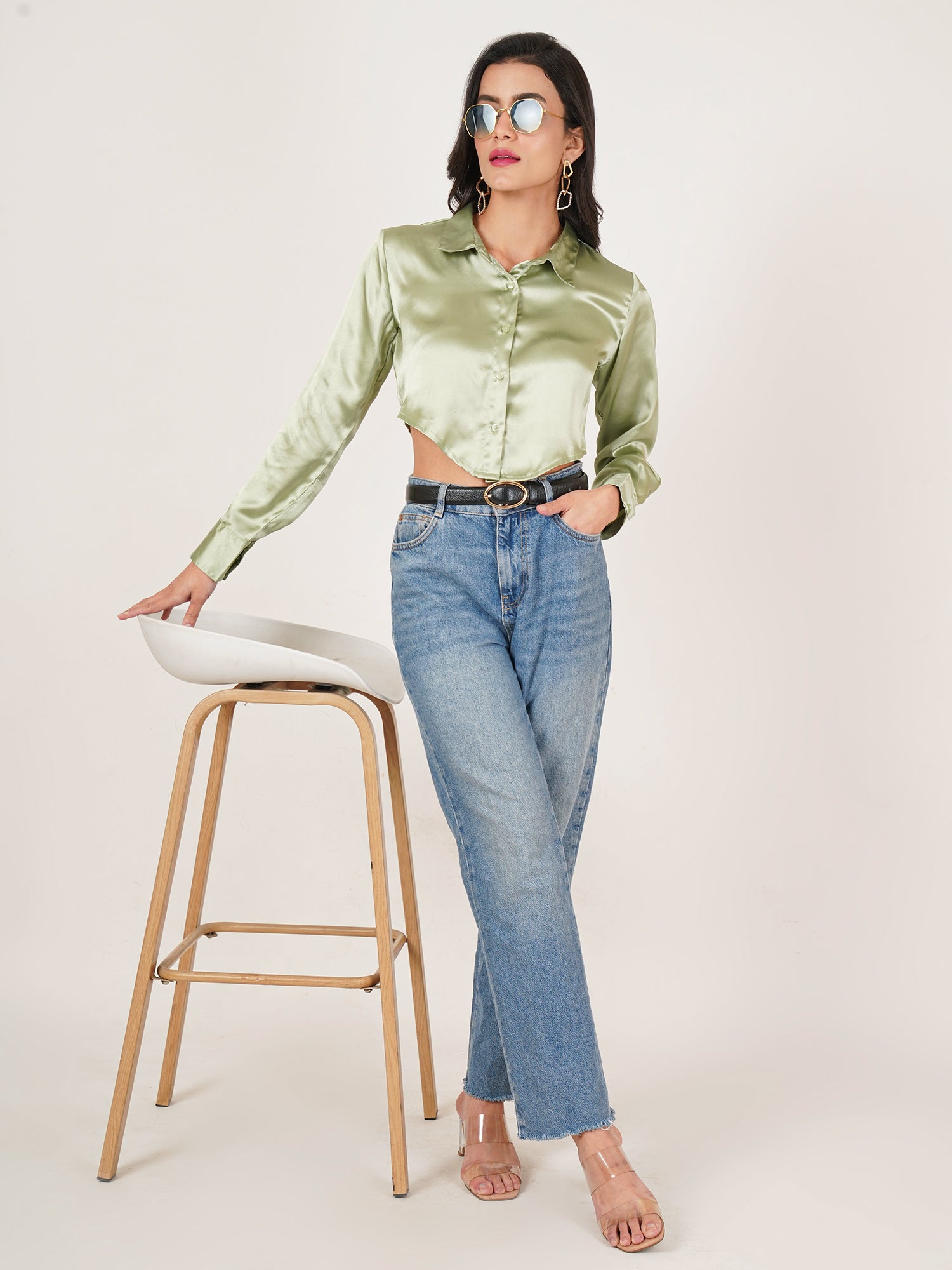 U&F Women Original Slim Fit Opaque Casual Shirt