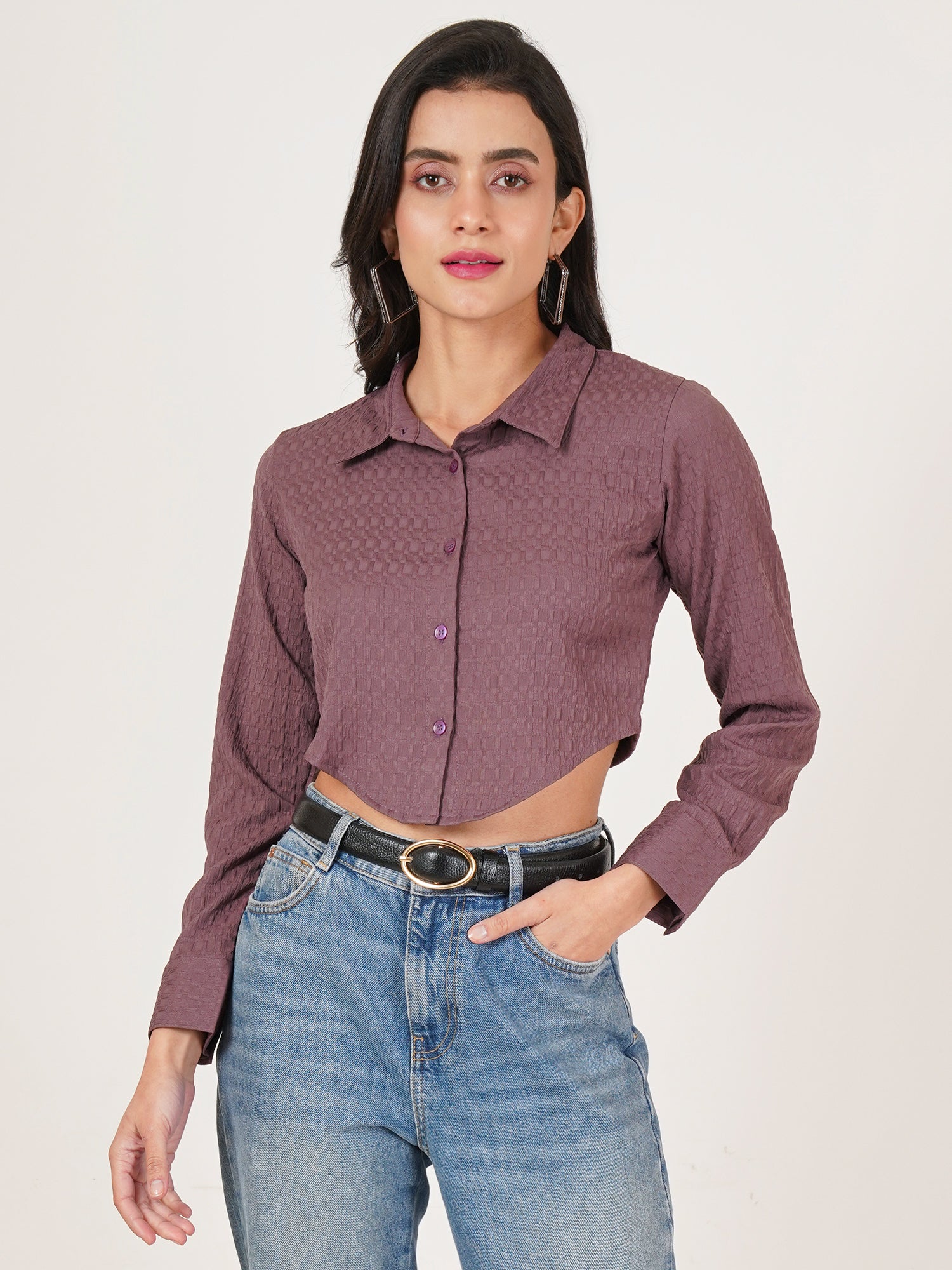 U&F Women Original Slim Fit Opaque Casual Shirt