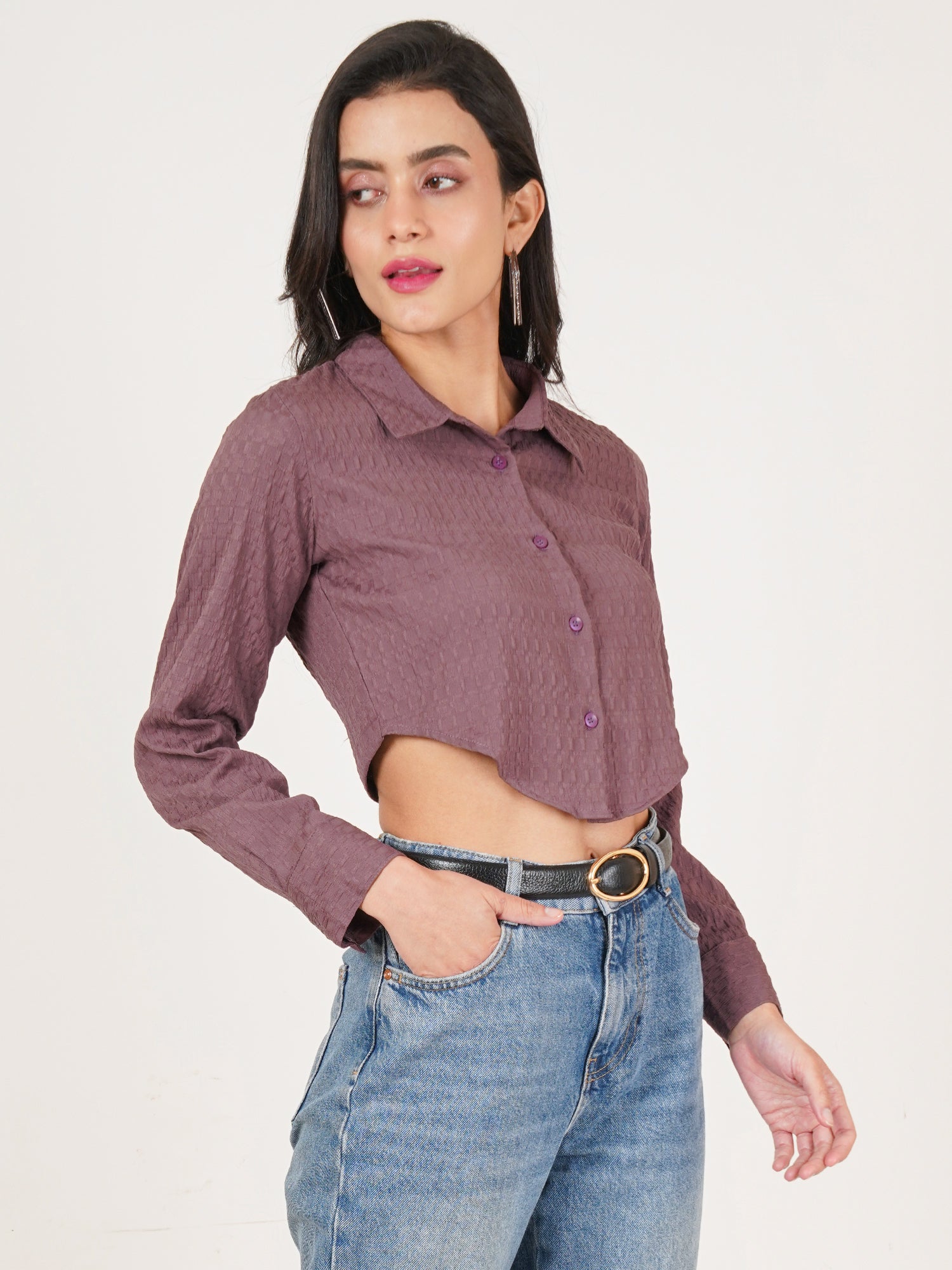 U&F Women Original Slim Fit Opaque Casual Shirt