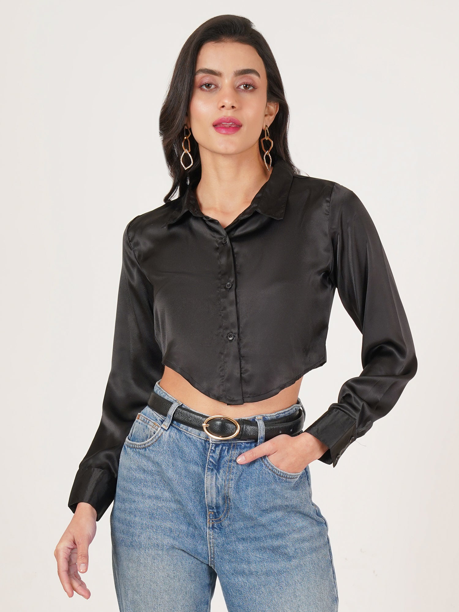 U&F Women Original Slim Fit Opaque Casual Shirt