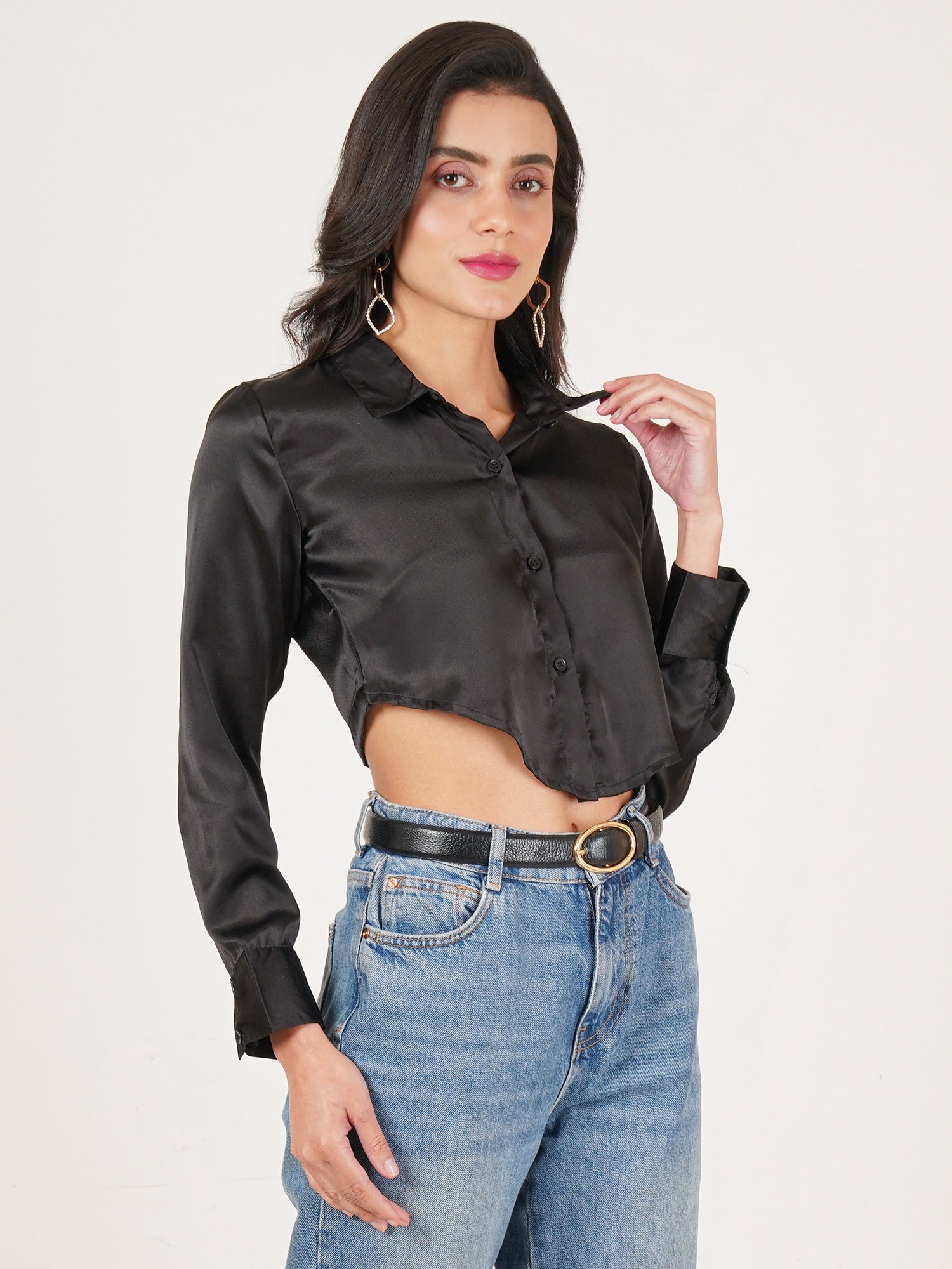 U&F Women Original Slim Fit Opaque Casual Shirt