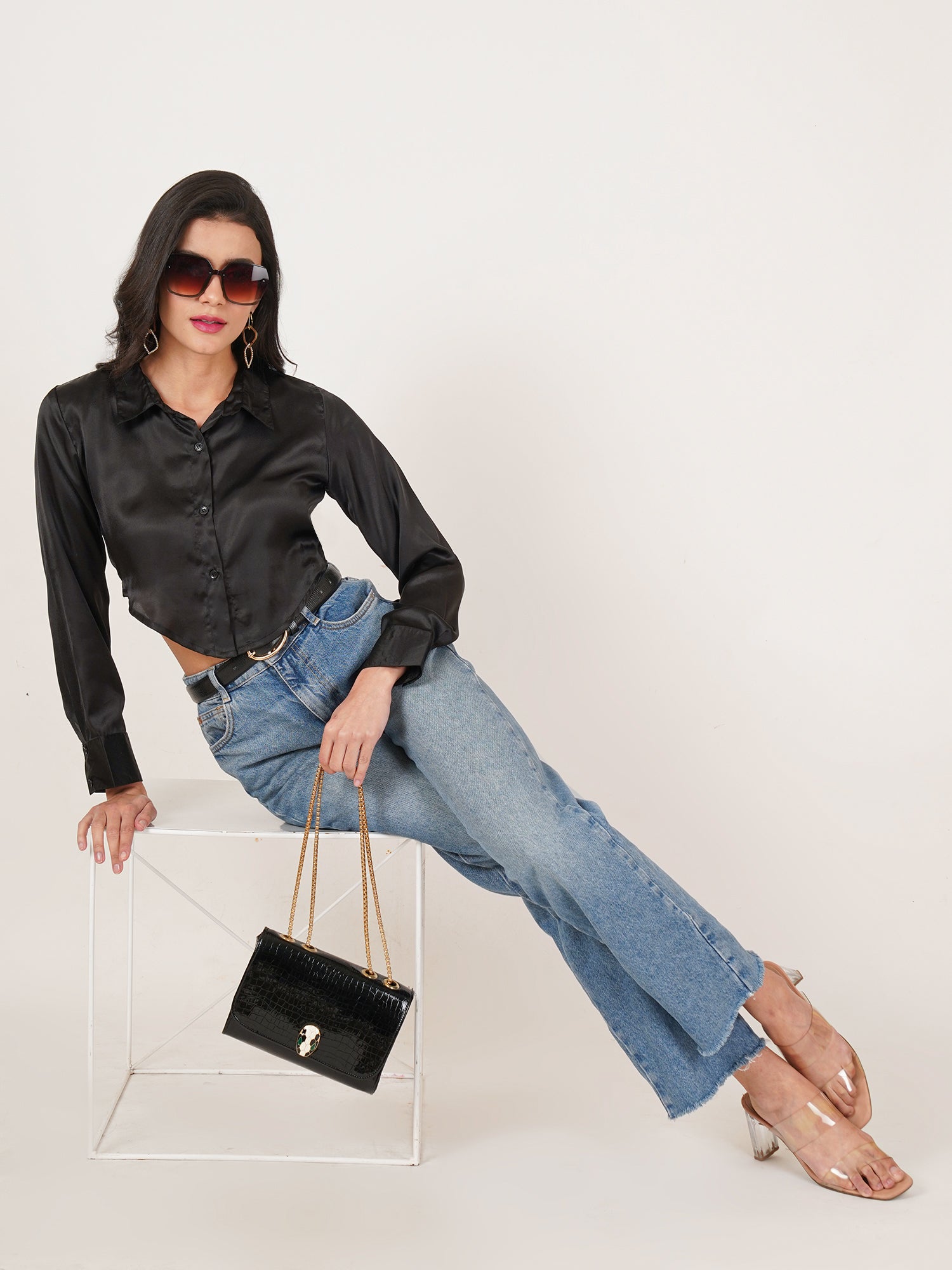 U&F Women Original Slim Fit Opaque Casual Shirt