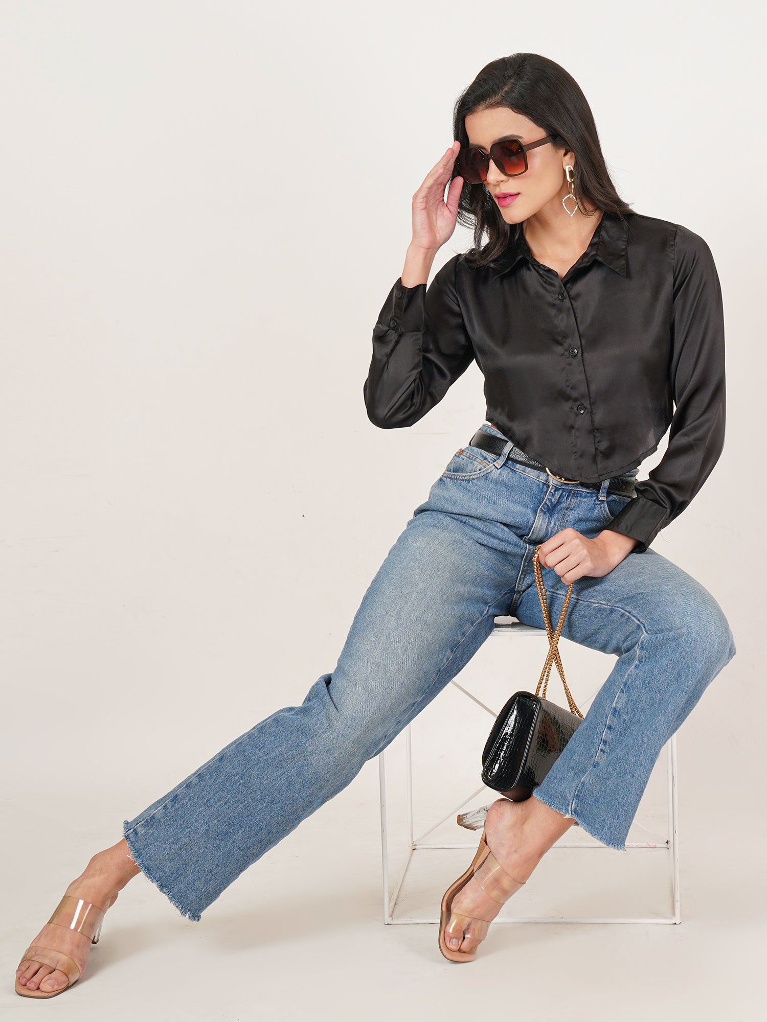 U&F Women Original Slim Fit Opaque Casual Shirt