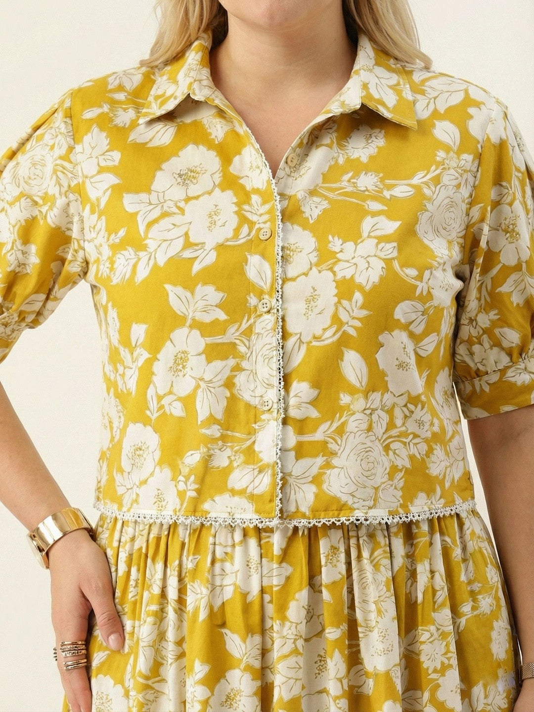 U&F Beyond Printed Shirt Collar Shirt & Skirt Co-Ords
