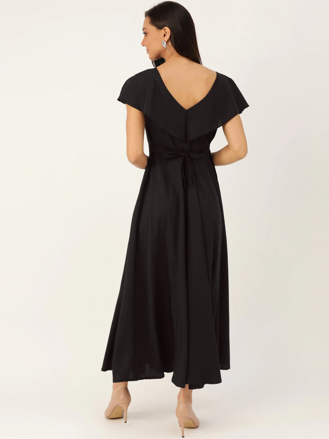 Women Black Solid Maxi Dress