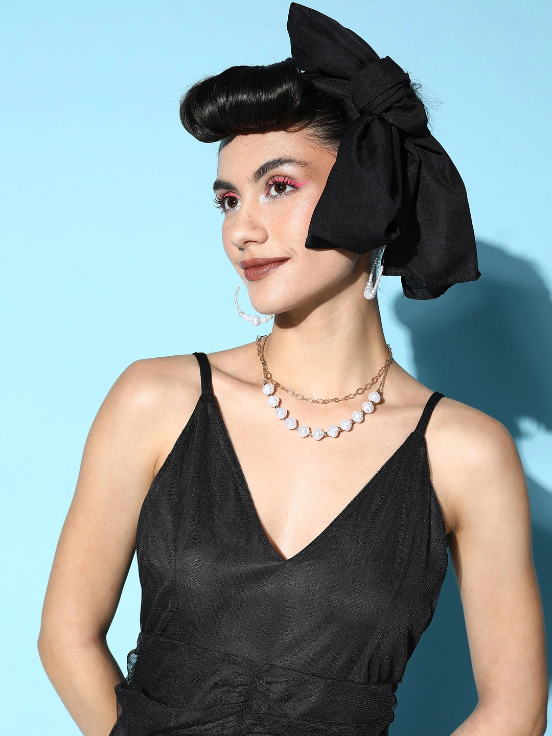 Women Classy Black Solid Elevated Gown Dress
