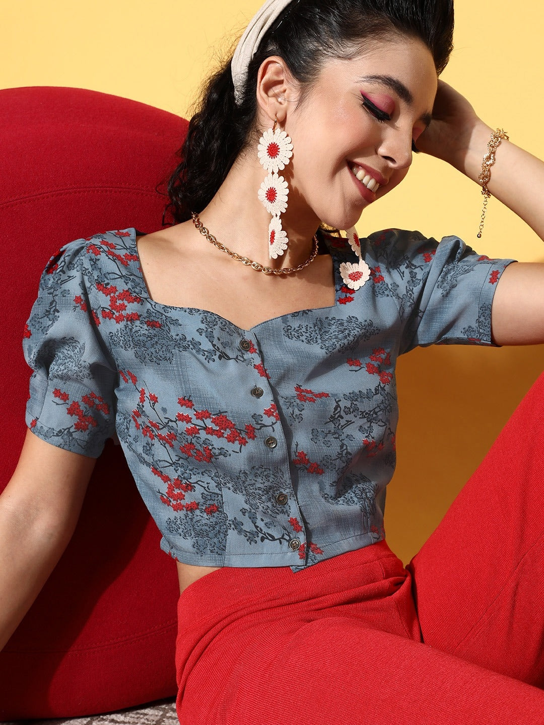 Blue Floral Vacay Attire