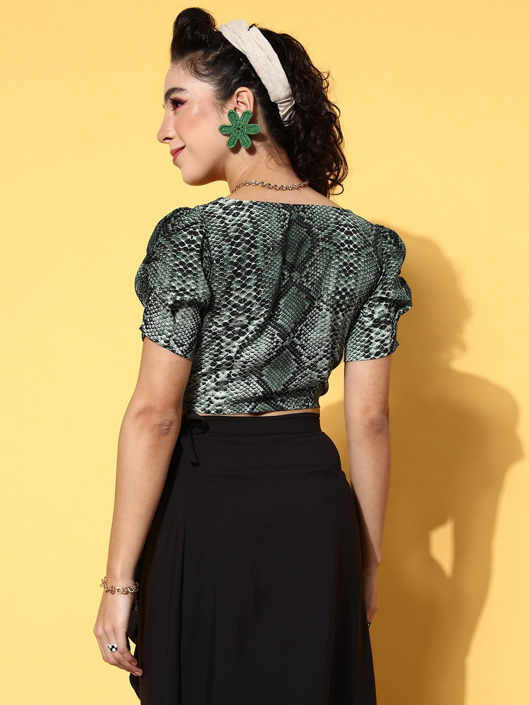 Green Animal Printed Vacay Attire