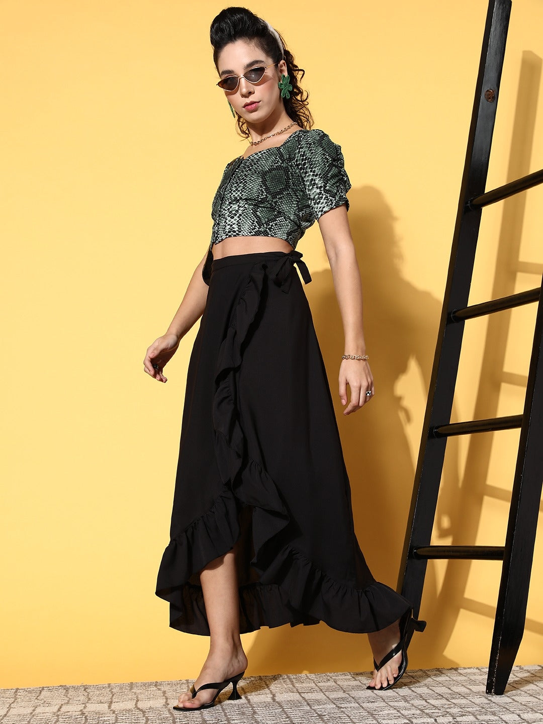 Green Animal Printed Vacay Attire