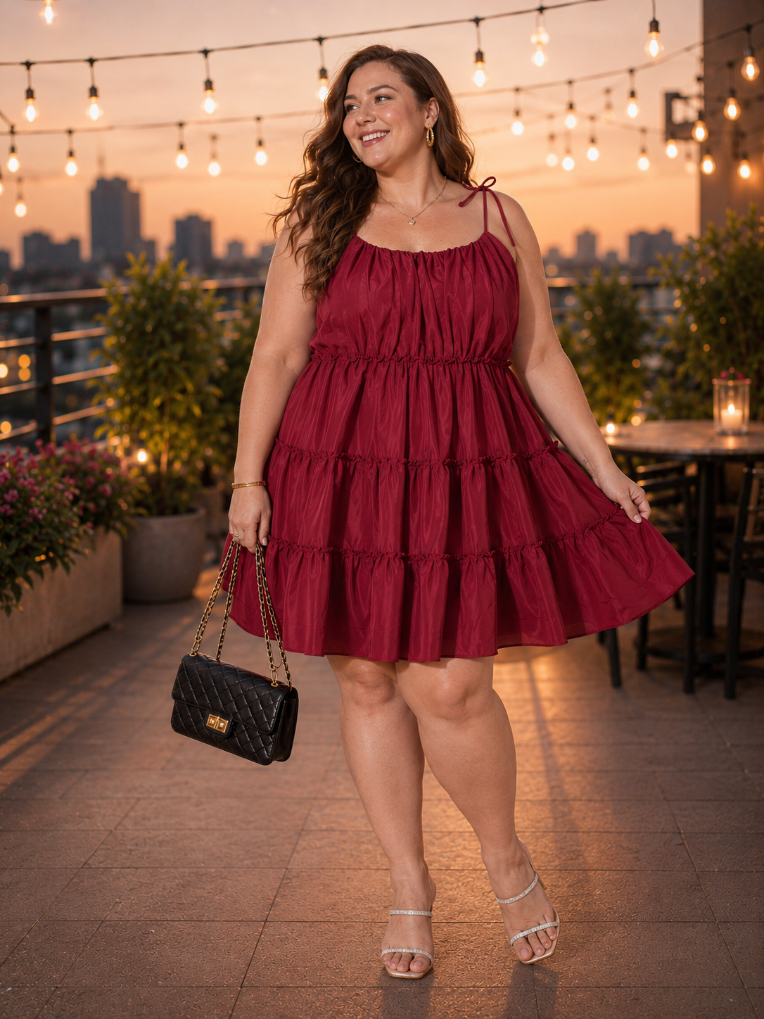 U&F Beyond Women Plus Size Crepe A-Line Dress