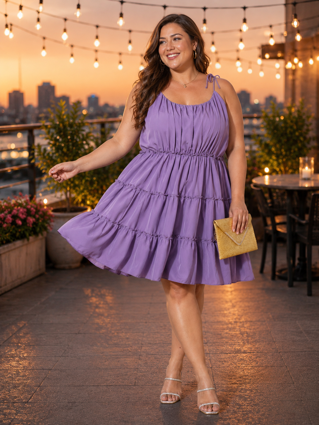 U&F Beyond Women Plus Size Crepe A-Line Dress