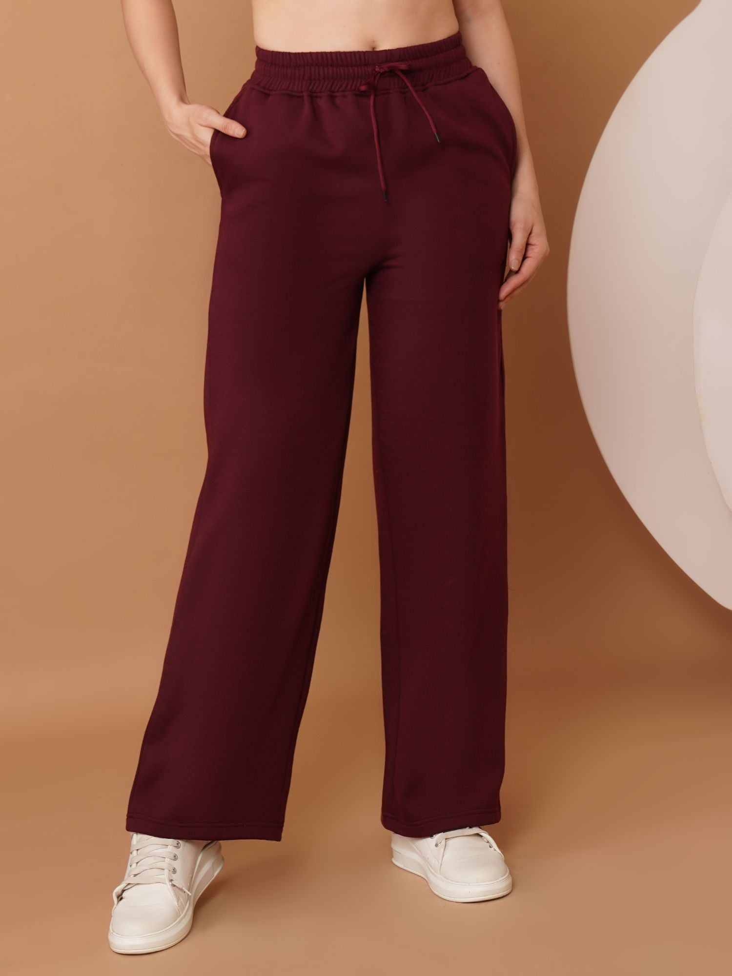 U&F Women’s Burgundy (Pullover Hoodie & Trousers) – Soft Touch, Breathable Cotton Tracksuit