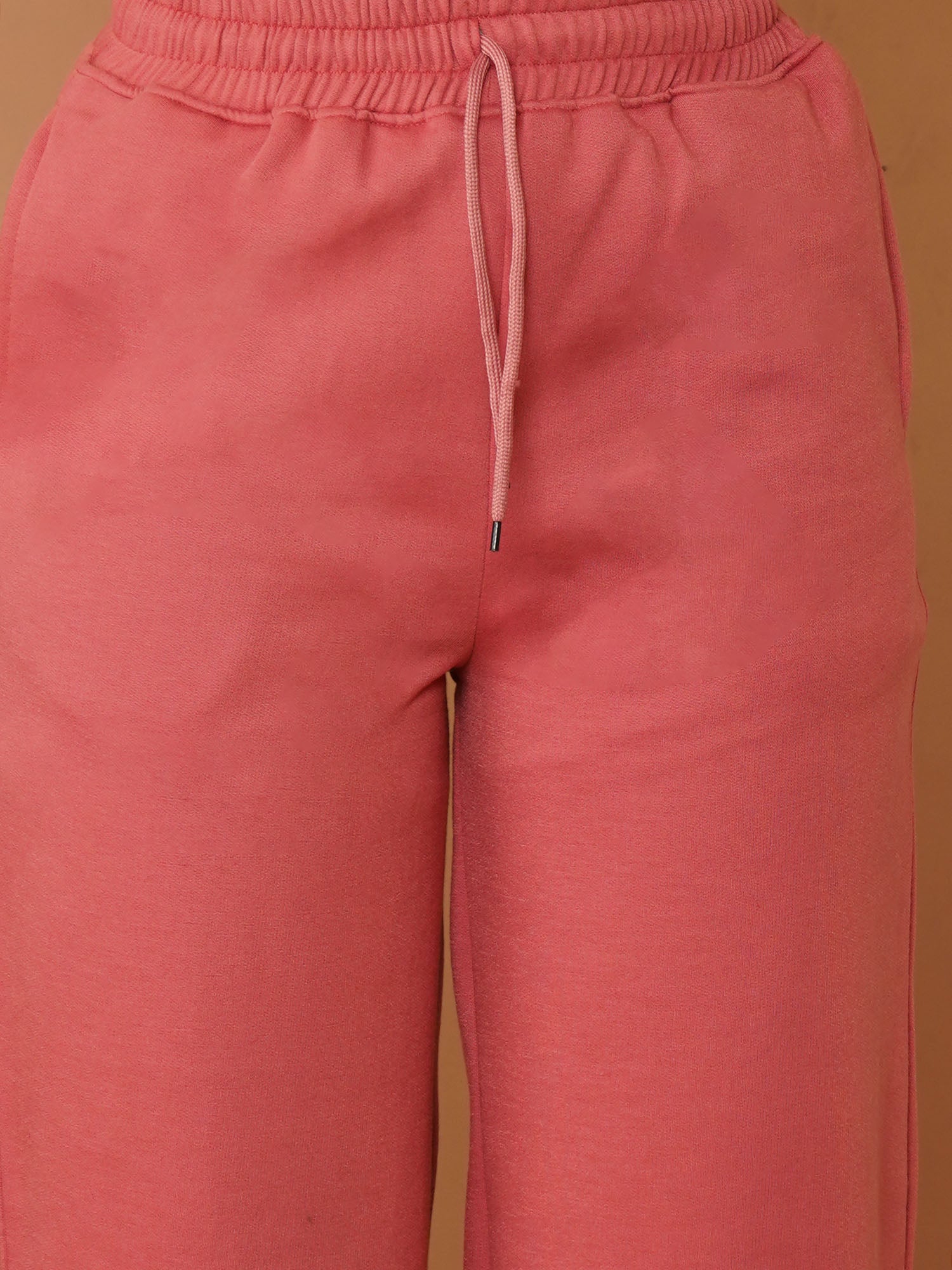 U&F Women’s Pink Straight Fit – Soft Touch, Breathable Cotton Jogger Trousers