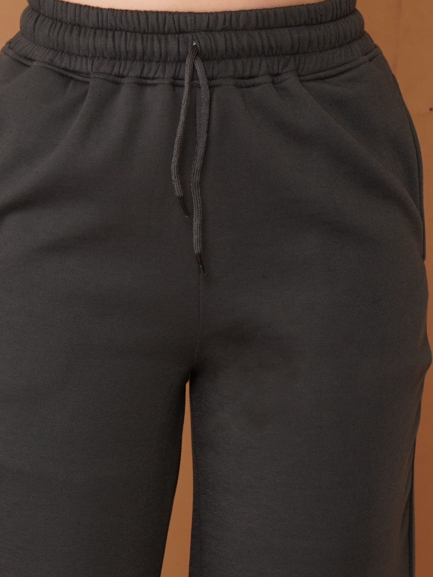 U&F Women’s Charcoal Grey Straight Fit – Soft Touch, Breathable Jogger Trousers