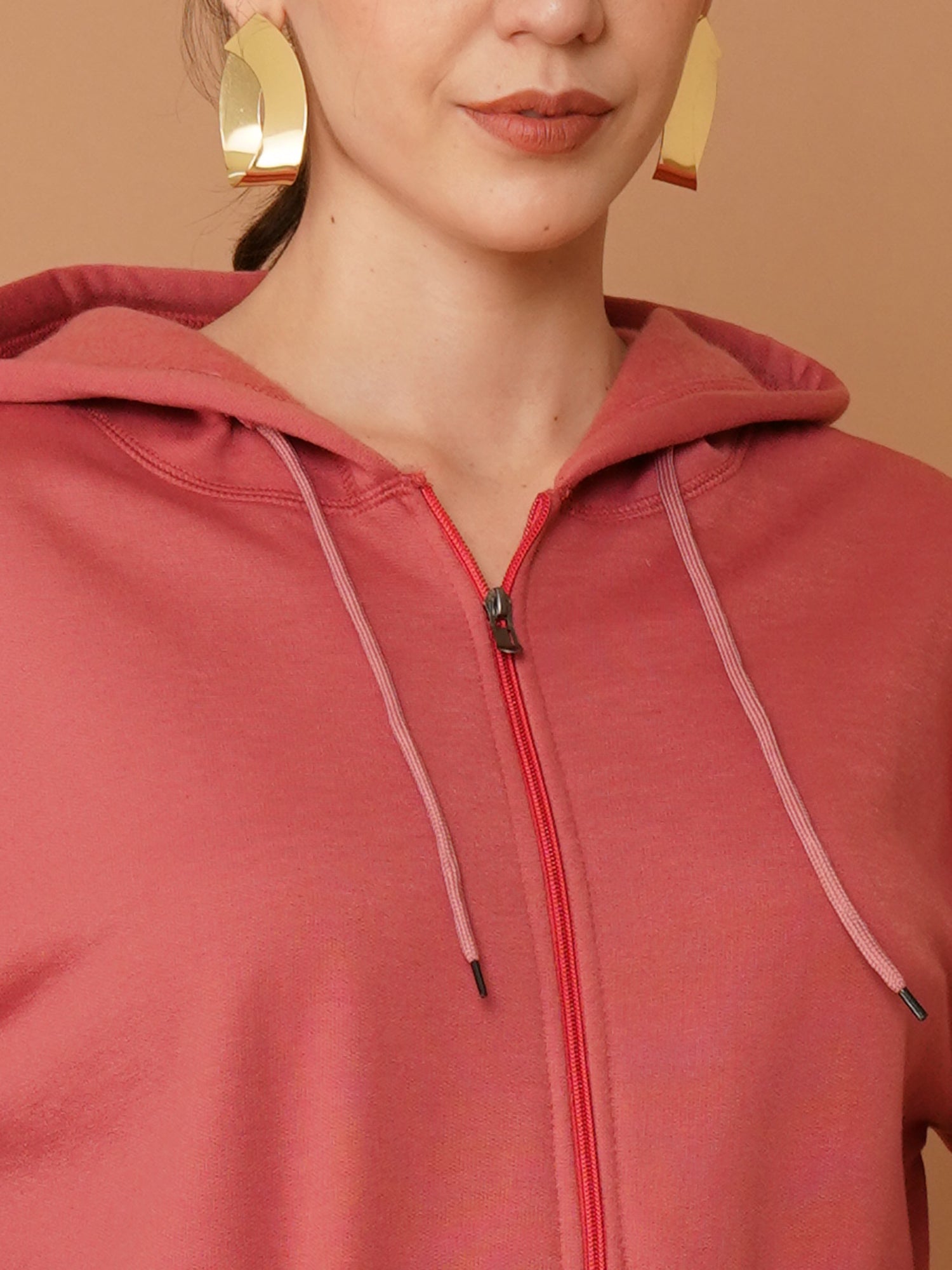 U&F Women’s Zip-Up Hooded Sweatshirt – Soft Touch, Breathable Polyester Cotton Hoodie (S–XL)