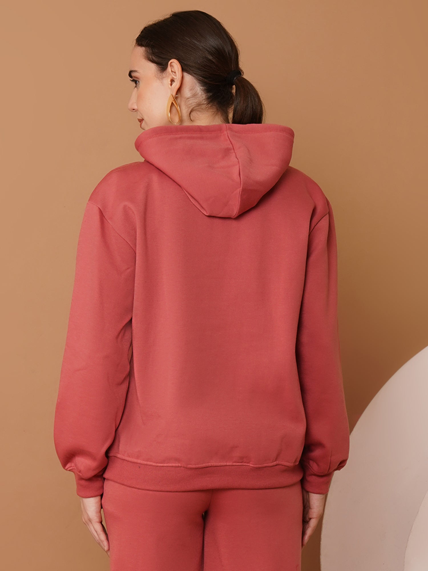 U&F Women’s Pink Pullover Hoodie – Soft Touch, Breathable Polyester Cotton Sweatshirt (S–XL)