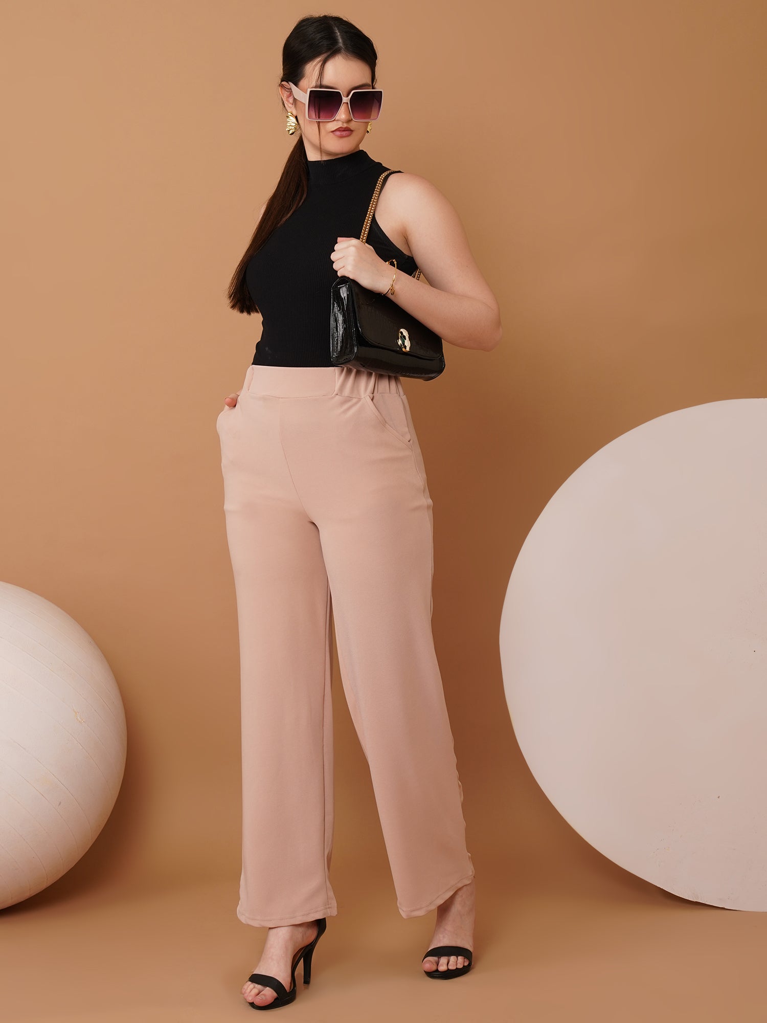 U&F Women Original Flared High-Rise Bootcut Trousers