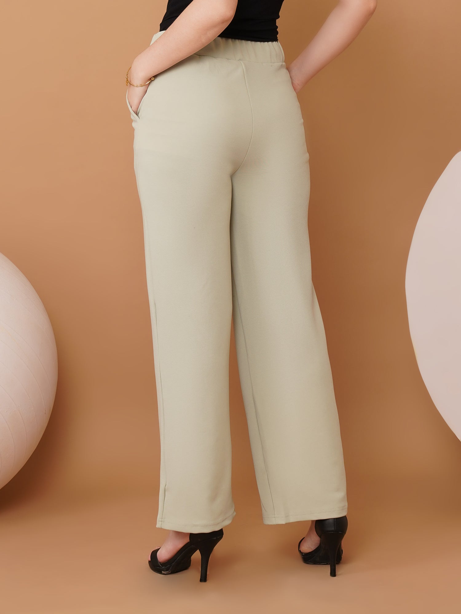 U&F Women Original Straight Fit High-Rise Trousers