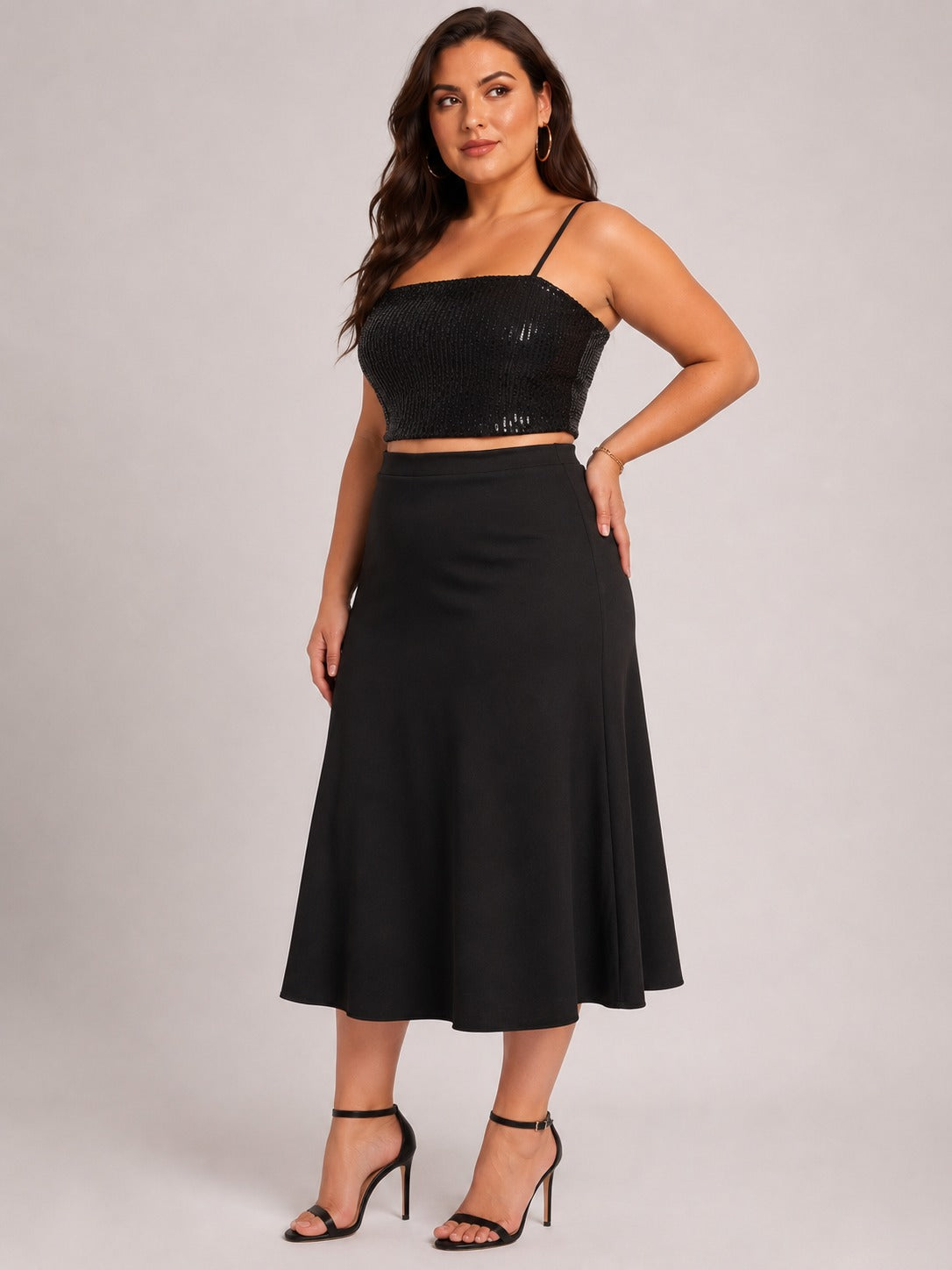 U&F Beyond Plus Size Midnight Glam Skirt Co-Ord Set