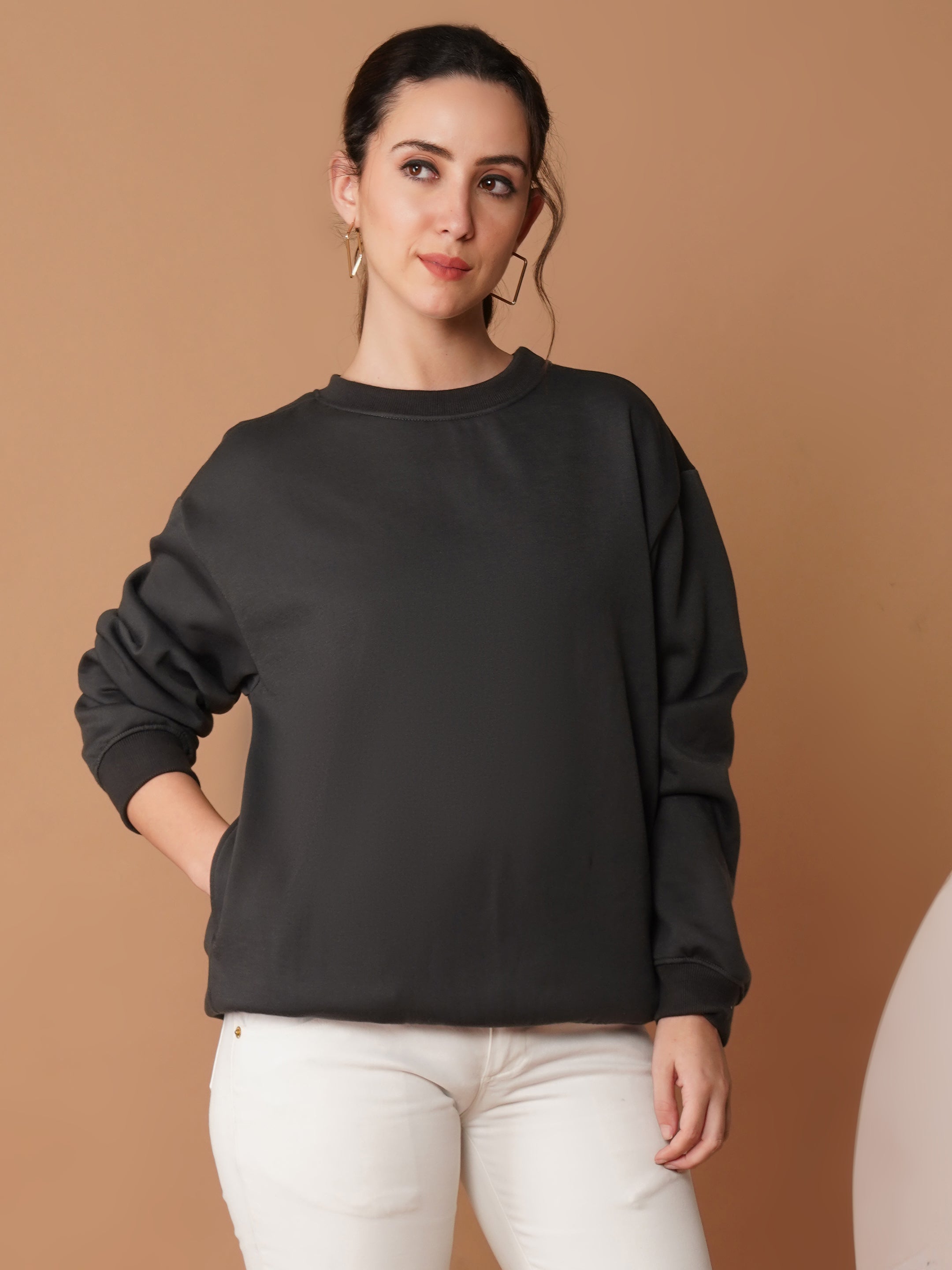 U&F Charcoal Grey Crew Neck Sweatshirt