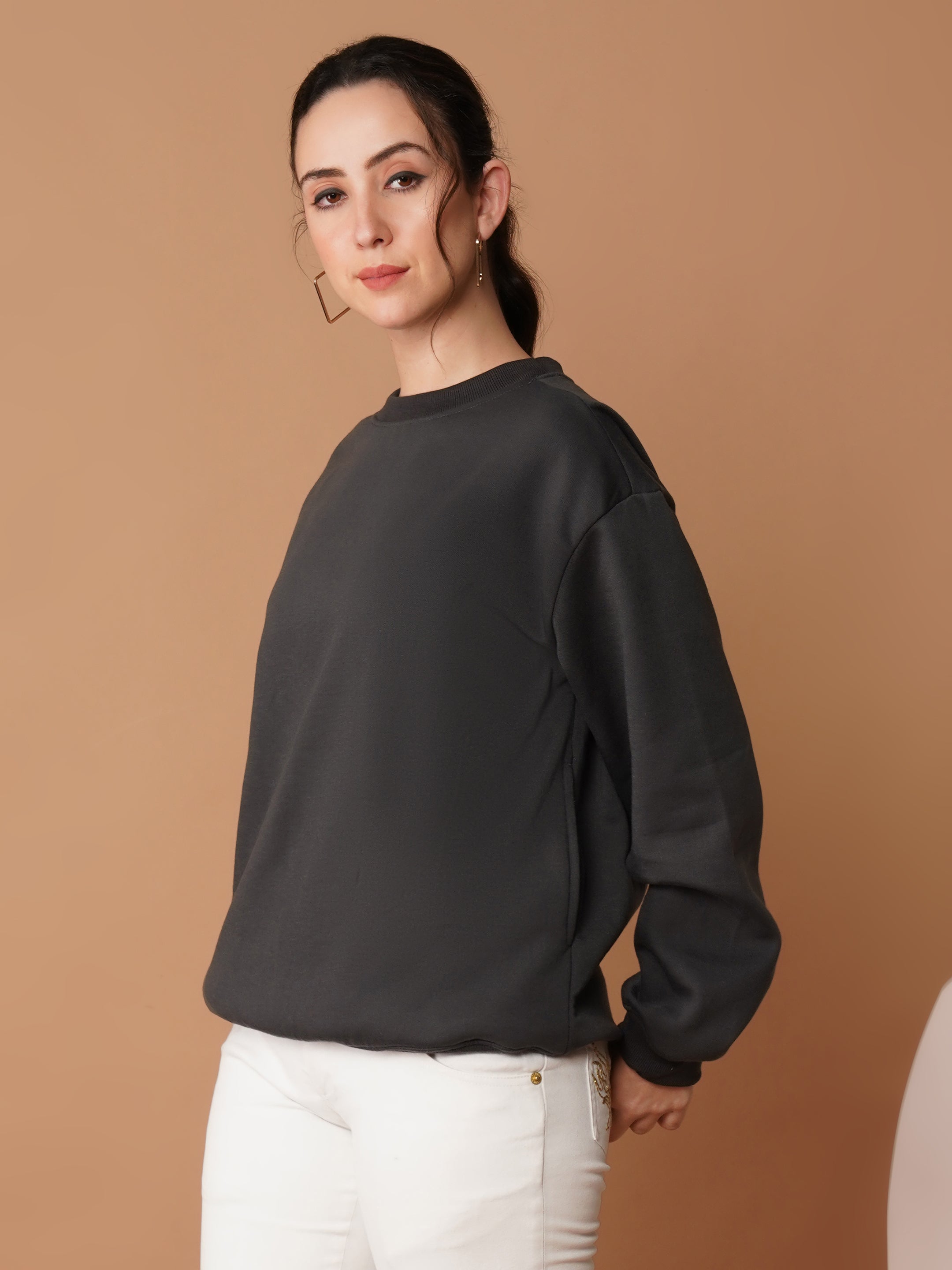 U&F Charcoal Grey Crew Neck Sweatshirt