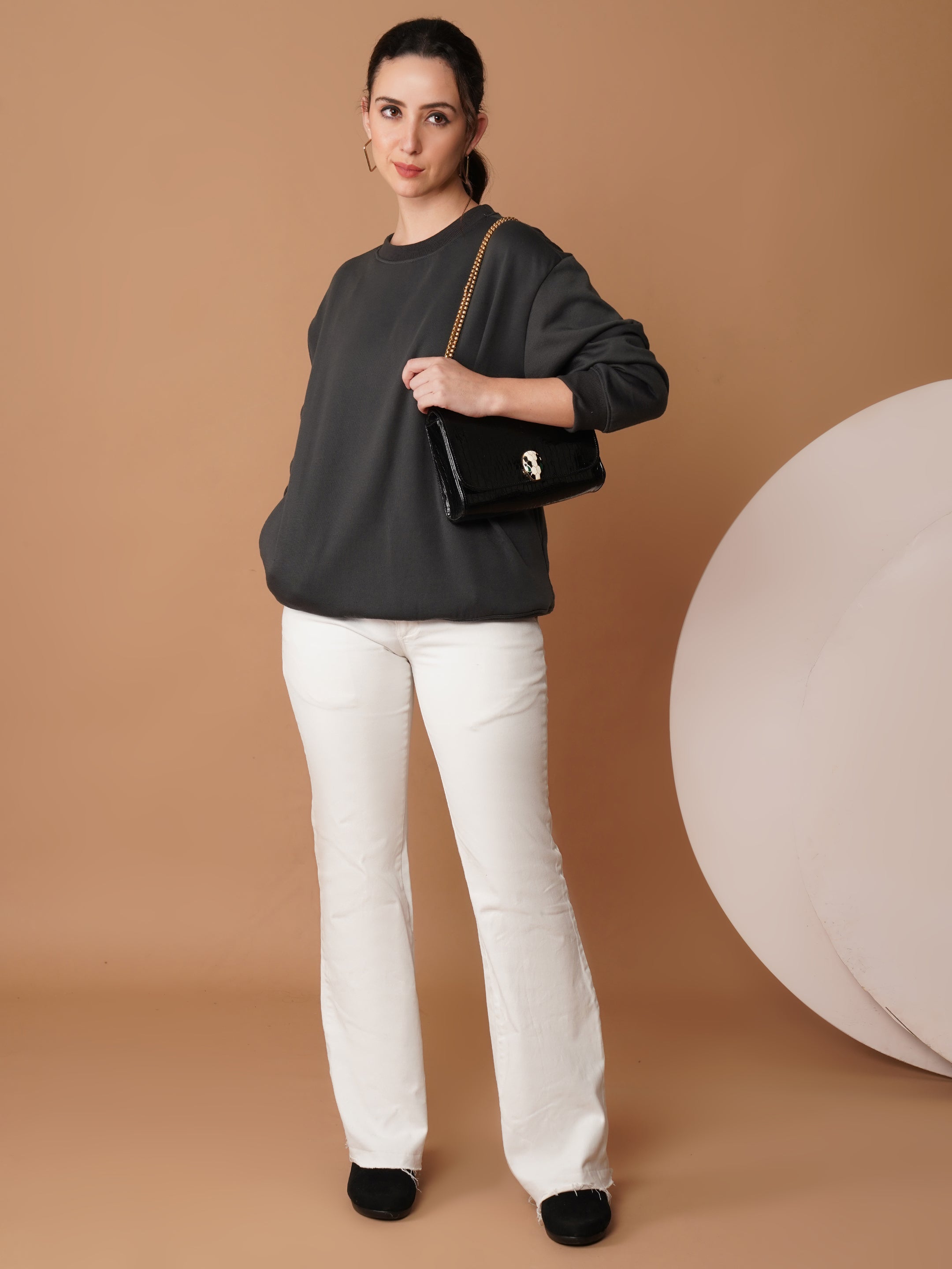 U&F Charcoal Grey Crew Neck Sweatshirt