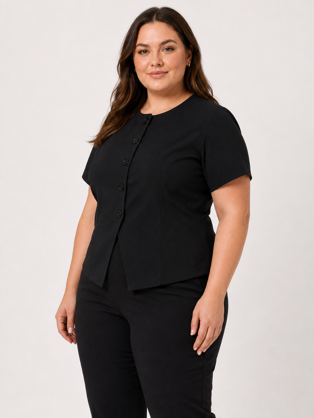 U&F Beyond Midnight Classic Button-Front Top