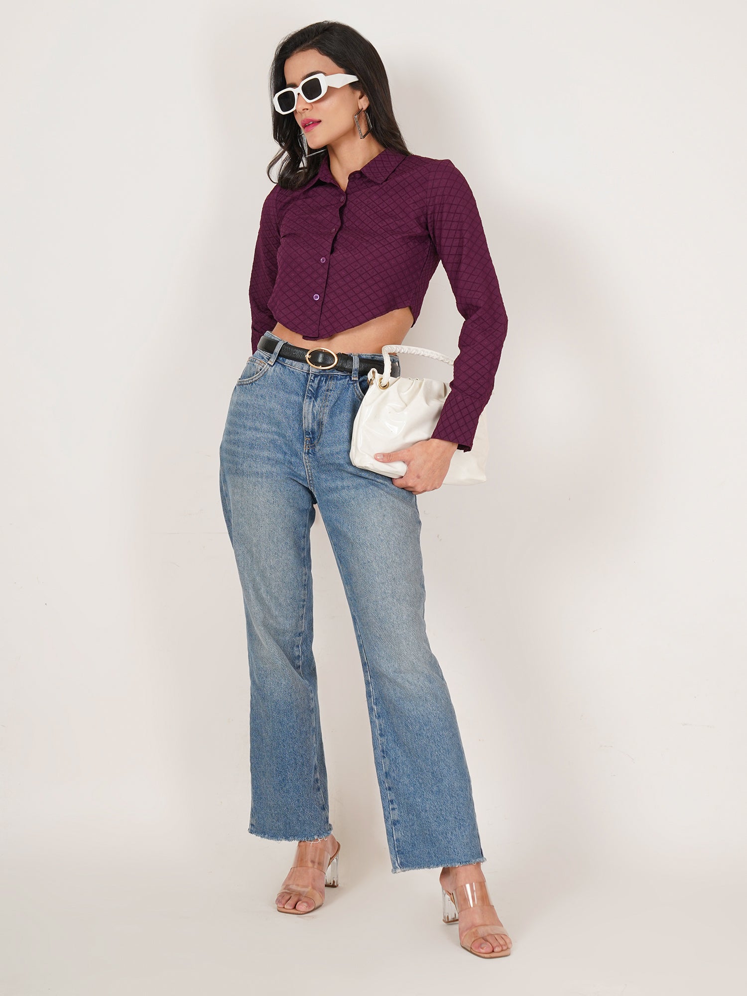 U&F Women Original Slim Fit Opaque Casual Shirt