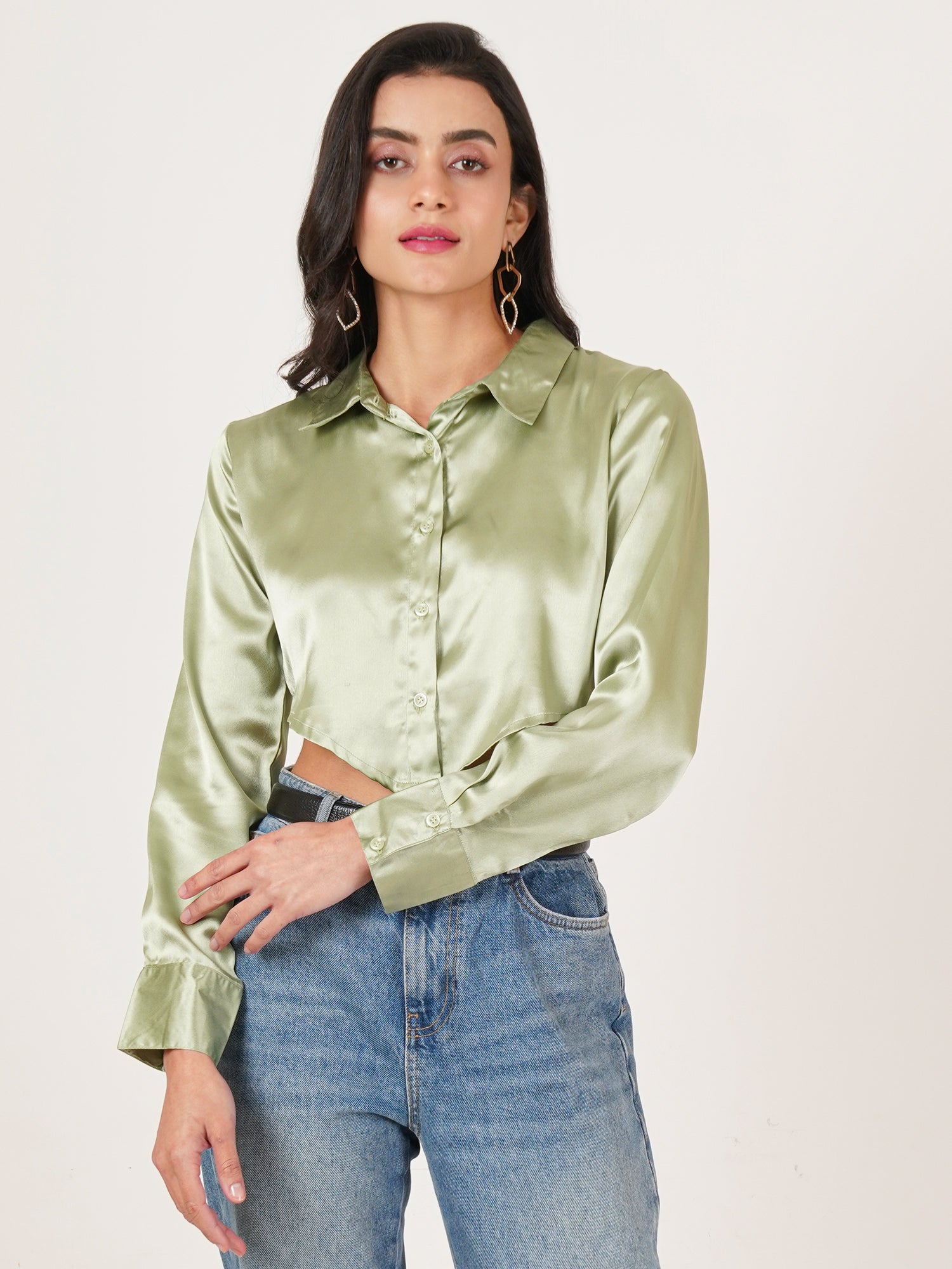 U&F Women Original Slim Fit Opaque Casual Shirt