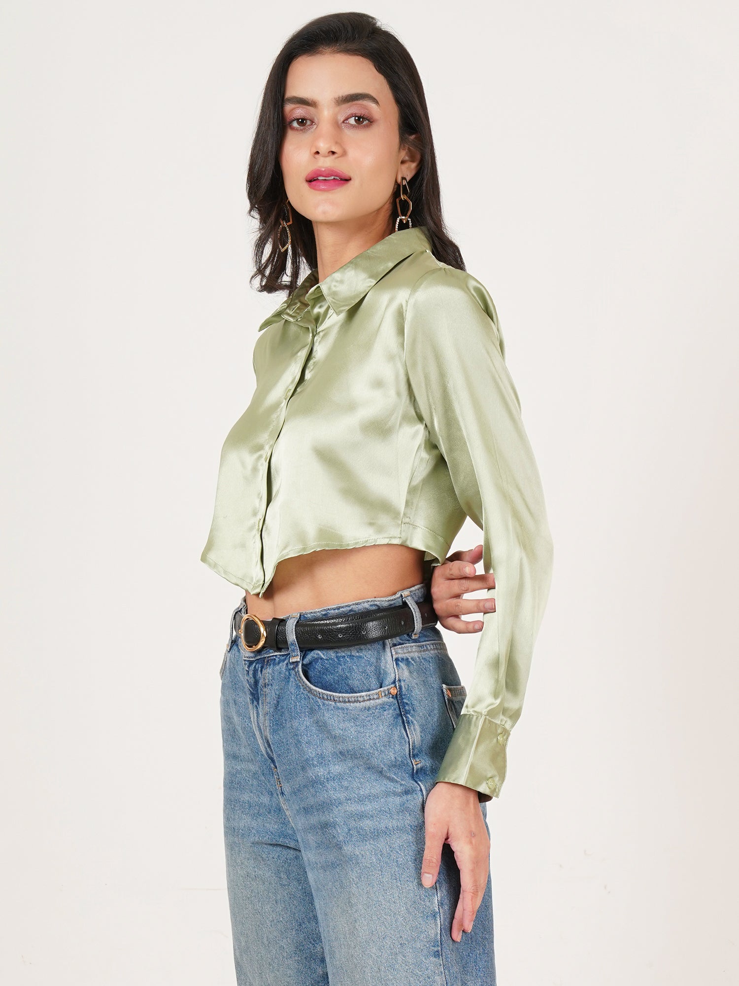 U&F Women Original Slim Fit Opaque Casual Shirt