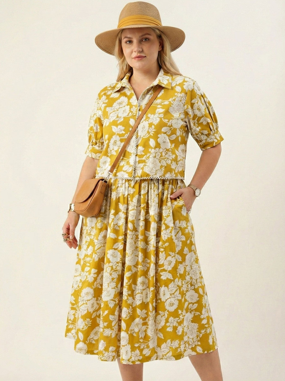 U&F Beyond Printed Shirt Collar Shirt & Skirt Co-Ords