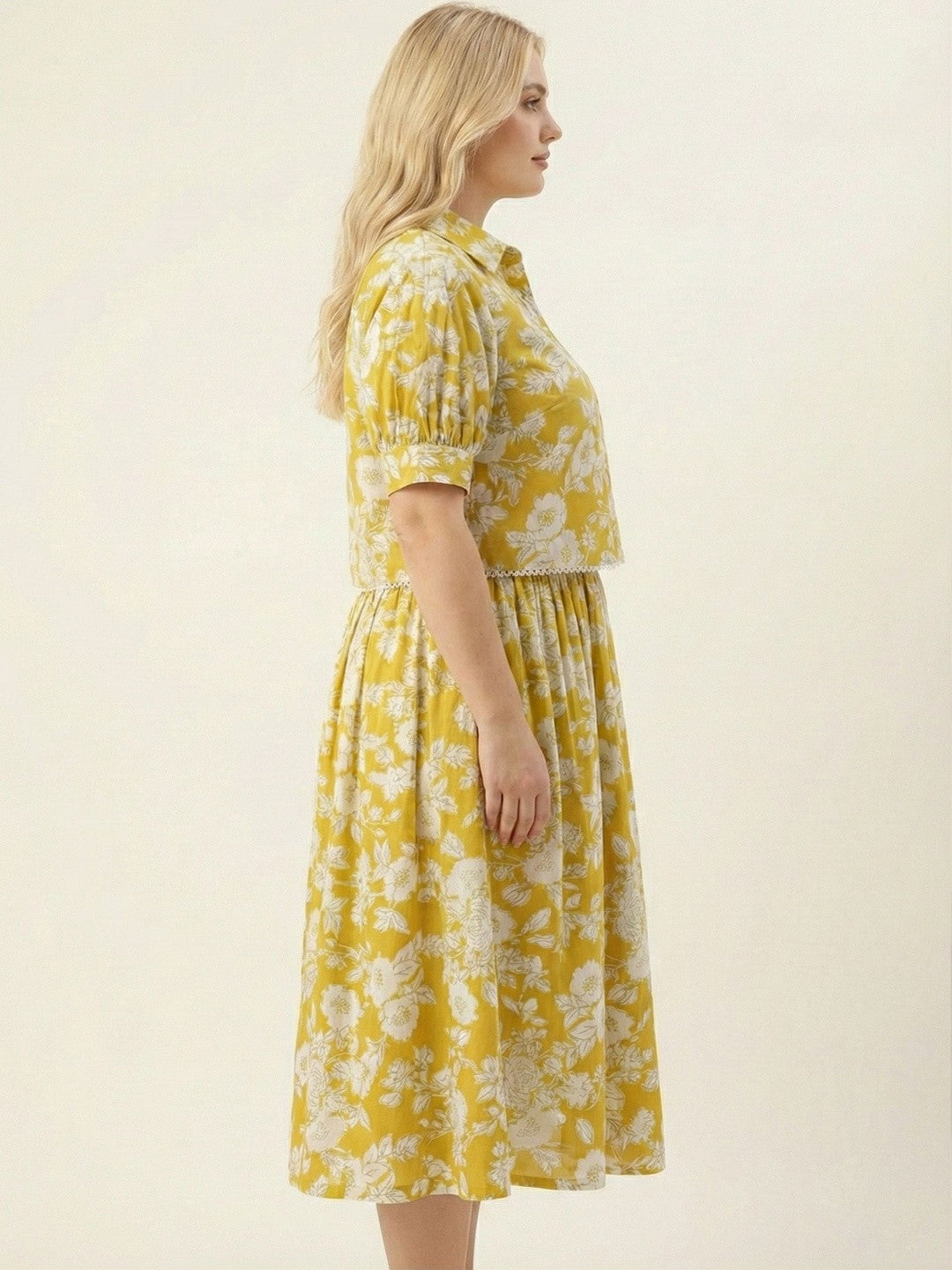 U&F Beyond Printed Shirt Collar Shirt & Skirt Co-Ords